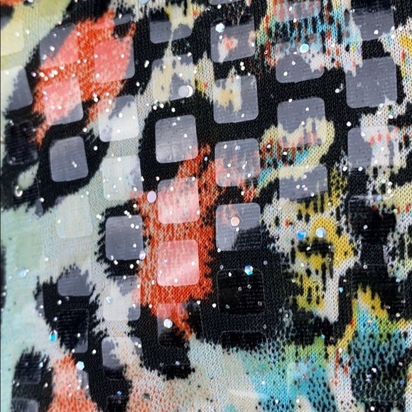 IC Collections Vintage Abstract Paillettes Shirt - Picture 7 of 9